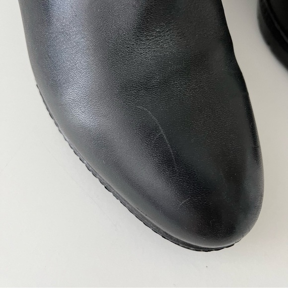 Geox Respira Italian Patent Wedge Zipper Buckle Ankle Boots-Black-Women EU 39 - Picture 2 of 16